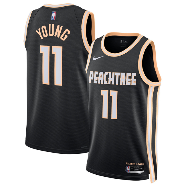 Men's Atlanta Hawks #11 Trae Young Black 2025-26 City Edition Stitched Jersey