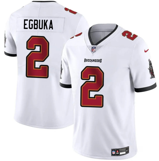 Youth Tampa Bay Buccaneers #2 Emeka Egbuka White 2025 Draft Vapor Untouchable Limited Stitched Football Jersey