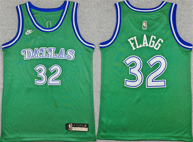 Youth Dallas Mavericks #32 Cooper Flagg Green 2025-26 Classic  Edition Stitched Basketball Jersey