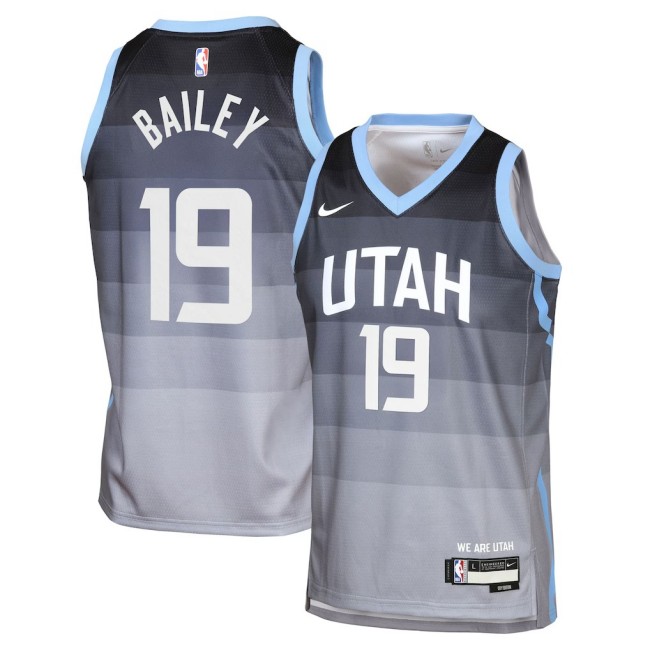 Youth Utah Jazz #19 Ace Bailey Gray Nike 2025-26 City Edition Swingman Stitched Jersey