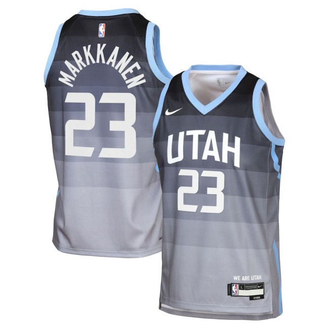 Youth Utah Jazz #23 Lauri Markkanen Gray Nike 2025-26 City Edition Swingman Stitched Jersey