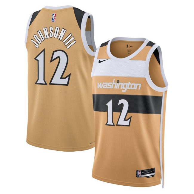 Men's Washington Wizards #12 Tre Johnson III Tan Nike 2025-26 City Edition Swingman Stitched Jersey