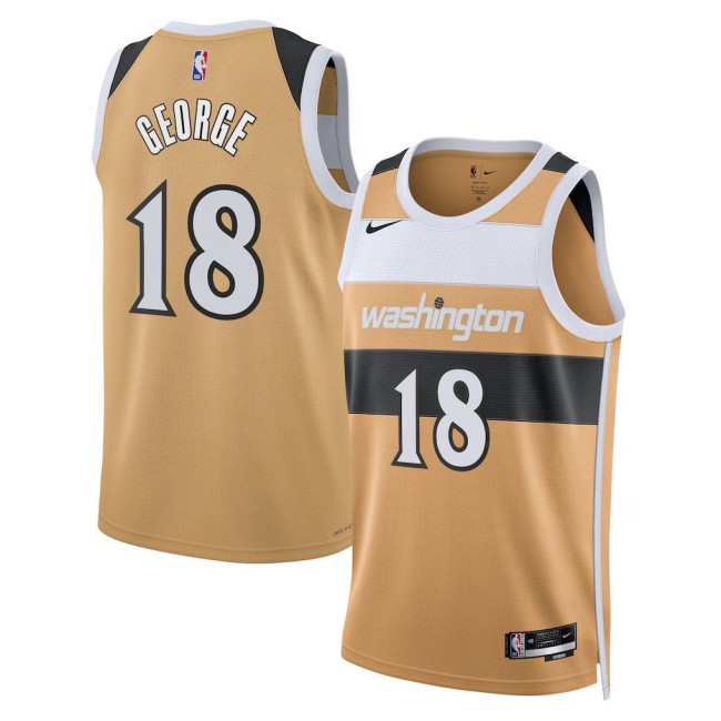Men's Washington Wizards #18 Kyshawn George Tan Nike 2025-26 City Edition Swingman Stitched Jersey