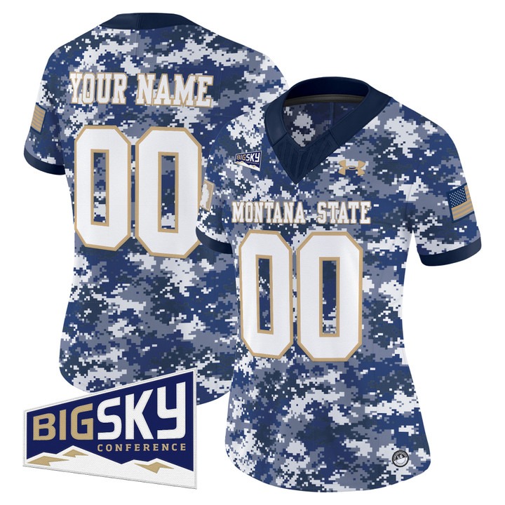 Women's Montana State Bobcats football Custom 2025 Vapor F.U.S.E. Limited Stitched Jersey Camo