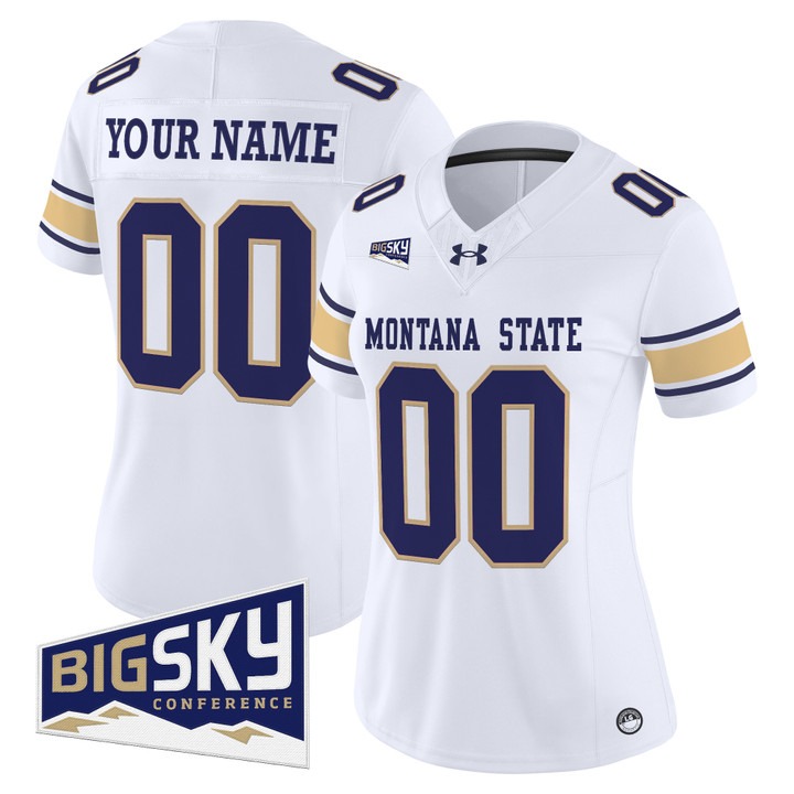 Women's Montana State Bobcats football Custom 2025 Vapor F.U.S.E. Limited Stitched Jersey White