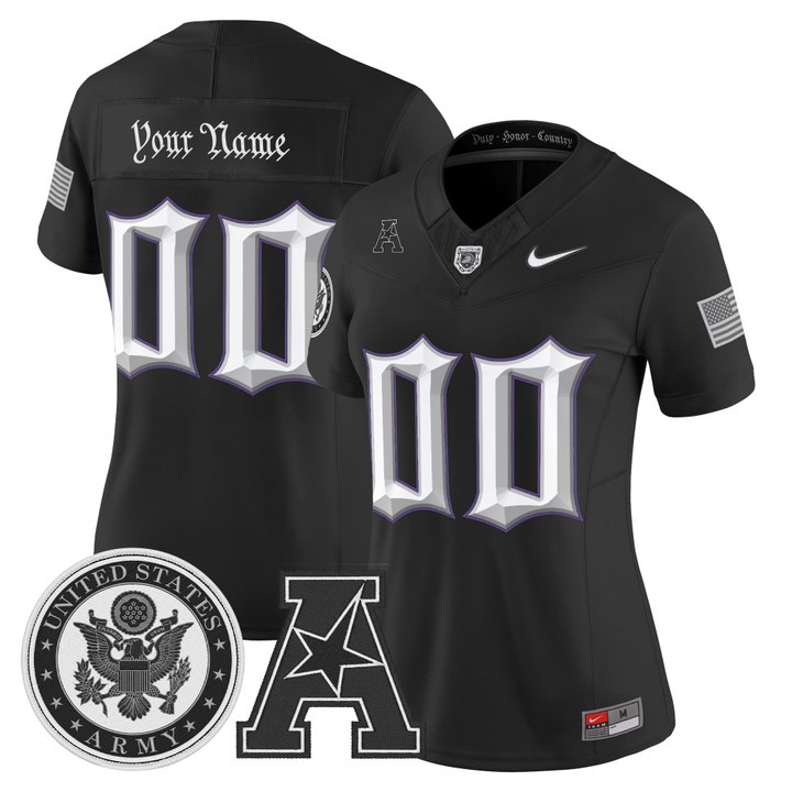 Women's Army Black Knights Honoring 250 Years Of Service And Sacrifice Vapor Limited Custom Stitched Football Jersey Black