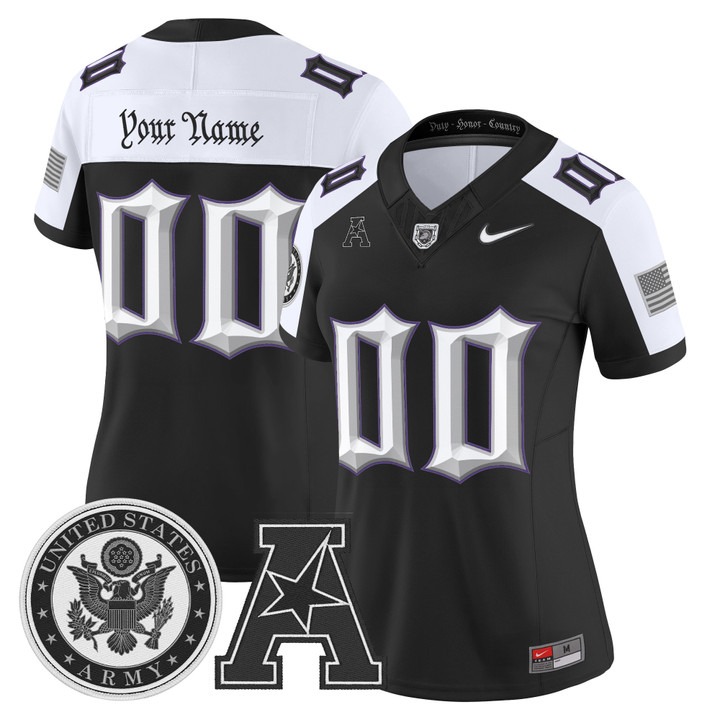 Women's Army Black Knights Honoring 250 Years Of Service And Sacrifice Vapor Limited Custom Stitched Football Jersey Black Alternate