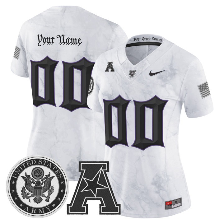 Women's Army Black Knights Honoring 250 Years Of Service And Sacrifice Vapor Limited Custom Stitched Football Jersey White