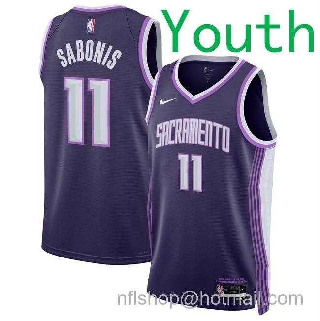 Youth Sacramento Kings #11 Domantas Sabonis Purple 2025-26 City Edition Stitched Basketball Jersey