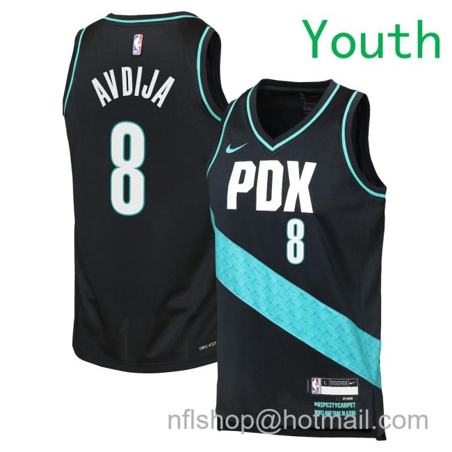 Youth Portland Trail Blazers #8 Deni Avdija Nike 2025-26 City Edition Swingman Jersey Black