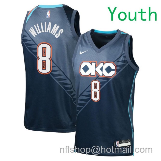 Youth Oklahoma City Thunder #8 Jalen Williams Nike 2025-26 City Edition Swingman Jersey Grey