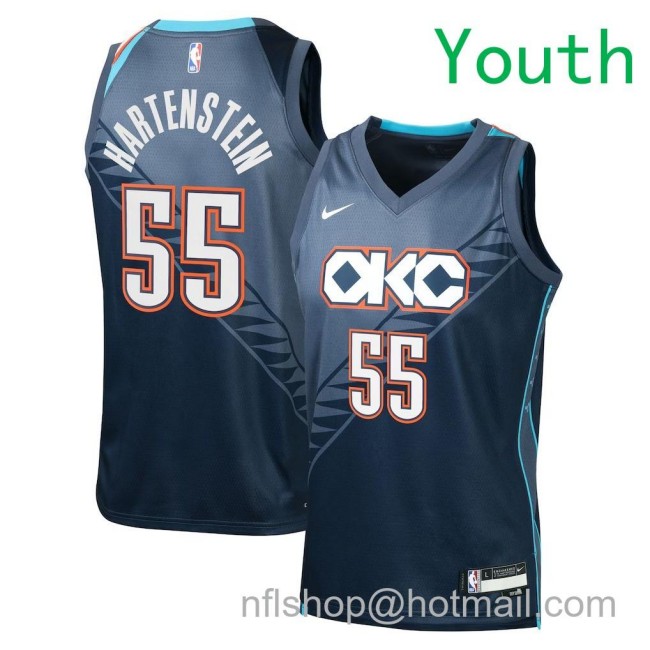 Youth Oklahoma City Thunder #55 Isaiah Hartenstein Nike 2025-26 City Edition Swingman Jersey Grey