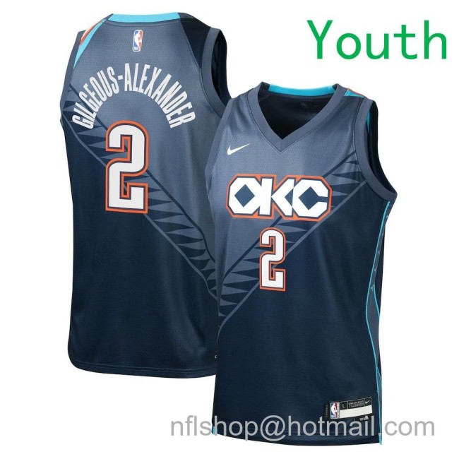 Youth Oklahoma City Thunder #2 Shai Gilgeous-Alexander Nike 2025-26 City Edition Swingman Jersey Grey