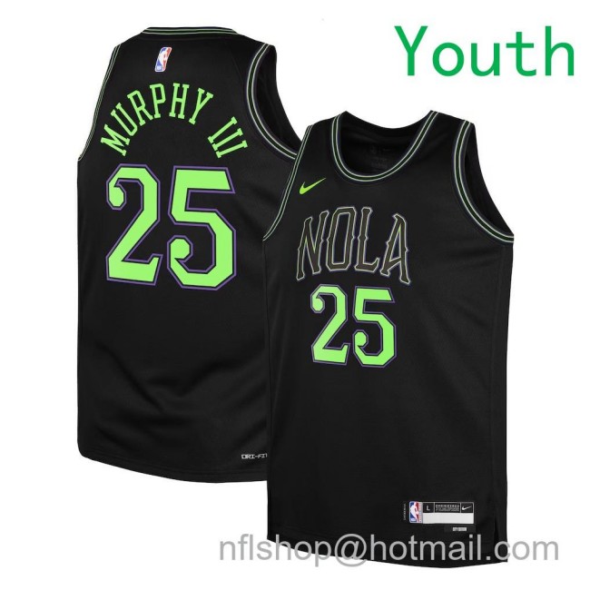 Youth New Orleans Pelicans #25 Trey Murphy III Nike 2025-26 City Edition Swingman Jersey Black
