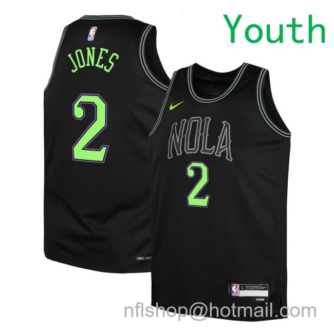 Youth New Orleans Pelicans #2 Herbert Jones Nike 2025-26 City Edition Swingman Jersey Black