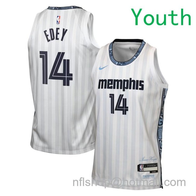 Youth Memphis Grizzlies #14 Zach Edey Nike 202526 City Edition Swingman Jersey Gray