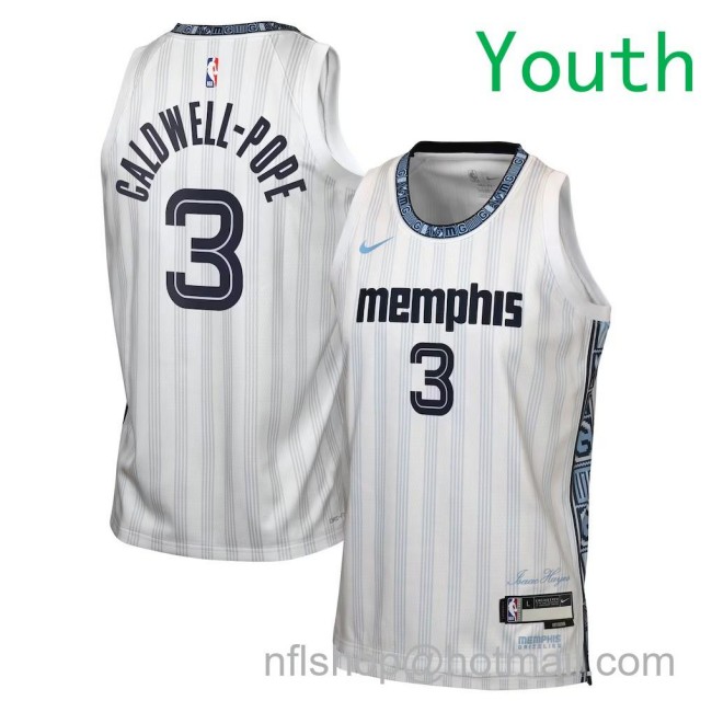 Youth Memphis Grizzlies #3 Kentavious Caldwell-Pope Nike 202526 City Edition Swingman Jersey Gray