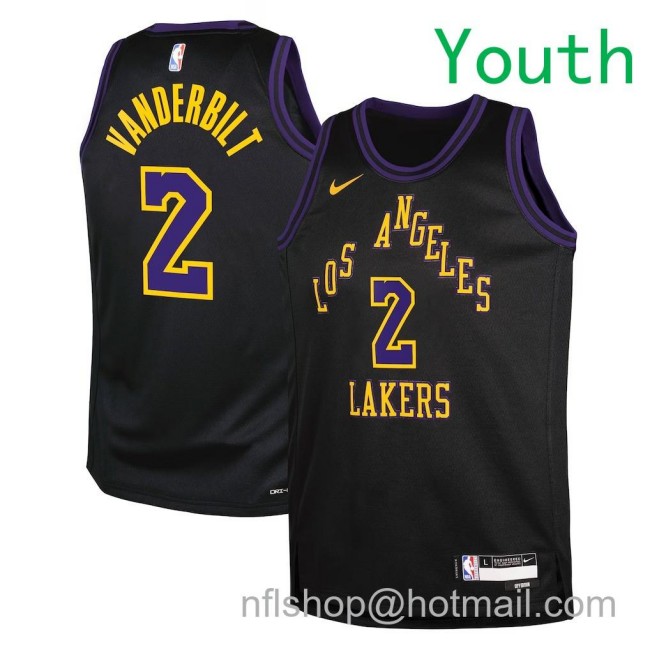 Youth Los Angeles Lakers #2 Jarred Vanderbilt Nike 2025-26 City Edition Swingman Jersey Black
