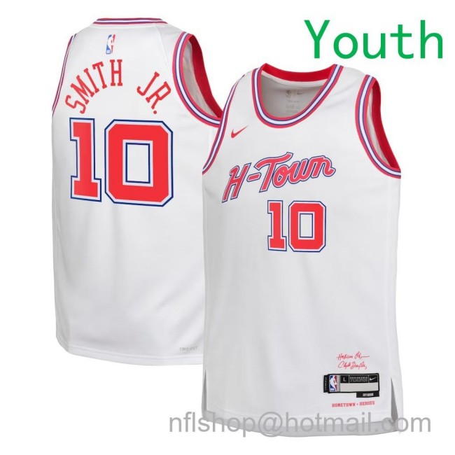 Youth Houston Rockets #10 Jabari Smith Jr. Nike 2025-26 City Edition Swingman Jersey White