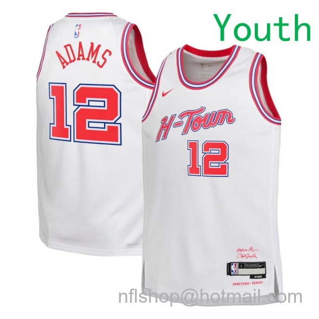 Youth Houston Rockets #12 Steven Adams Nike 2025-26 City Edition Swingman Jersey White