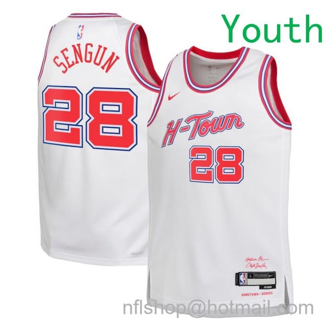 Youth Houston Rockets #28 Alperen ?engun Nike 2025-26 City Edition Swingman Jersey White
