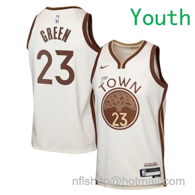Youth Golden State Warriors #23 Draymond Green Nike 2025-26 City Edition Swingman Jersey Tan