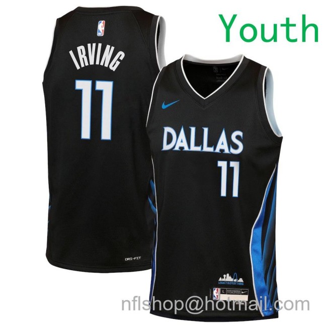 Youth Dallas Mavericks #11 Kyrie Irving Nike 2025-26 City Edition Swingman Jersey Black
