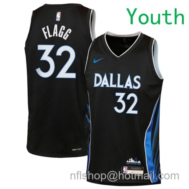 Youth Dallas Mavericks #32 Cooper Flagg Nike 2025-26 City Edition Swingman Jersey Black