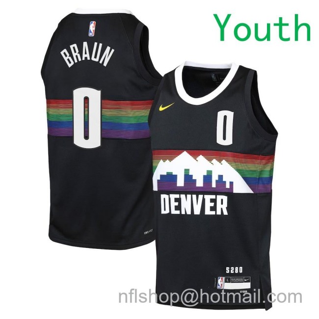 Youth Denver Nuggets #0 Christian Braun Nike 2025-26 City Edition Swingman Jersey Black