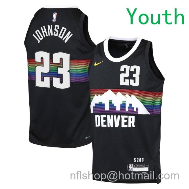 Youth Denver Nuggets #23 Cameron Johnson Nike 2025-26 City Edition Swingman Jersey Black