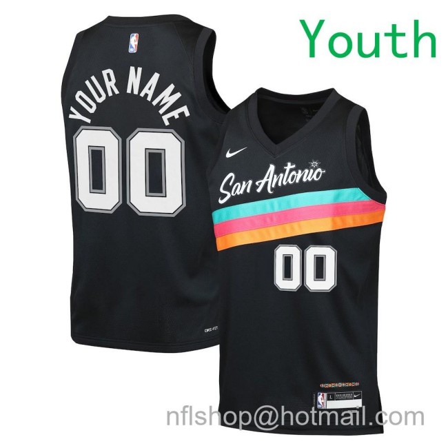 Youth San Antonio Spurs Custom Nike 2025-26 City Edition Swingman Jersey Black