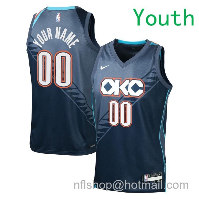 Youth Oklahoma City Thunder Custom Nike 2025-26 City Edition Swingman Jersey Grey
