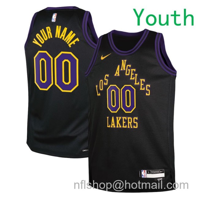 Youth Los Angeles Lakers Custom Nike 2025-26 City Edition Swingman Jersey Black