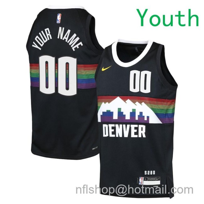 Youth Denver Nuggets Custom Nike 2025-26 City Edition Swingman Jersey Black