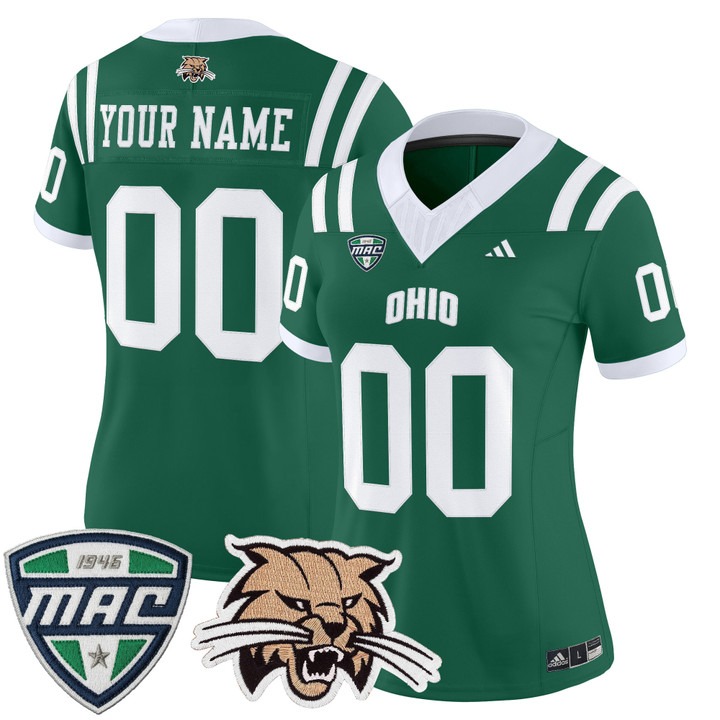 Women's Ohio Bobcats football Custom 2025 Vapor F.US.E. Limited Stitched Jersey Green