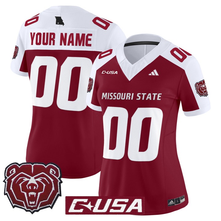 Women's Missouri State Bears football Custom 2025 Vapor F.U.S.E. Limited  Stitched Jersey Maroon Alternate