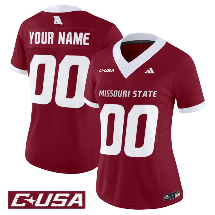 Women's Missouri State Bears football Custom 2025 Vapor F.U.S.E. Limited  Stitched Jersey Maroon