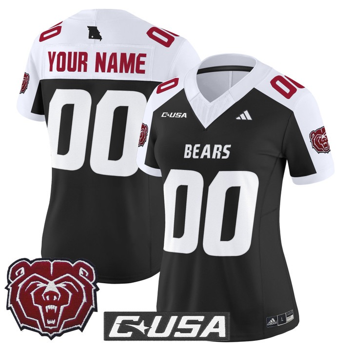 Women's Missouri State Bears football Custom 2025 Vapor F.U.S.E. Limited  Stitched Jersey Black Alternate