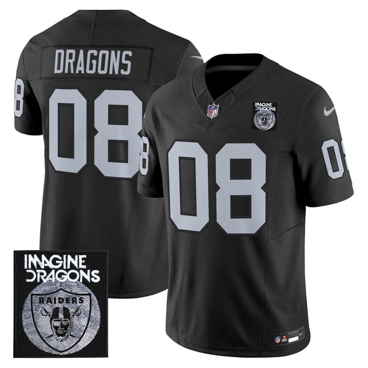 Men's Las Vegas Raiders #08 Imagine Dragons Black F.U.S.E. Vapor Limited Stitched Jersey