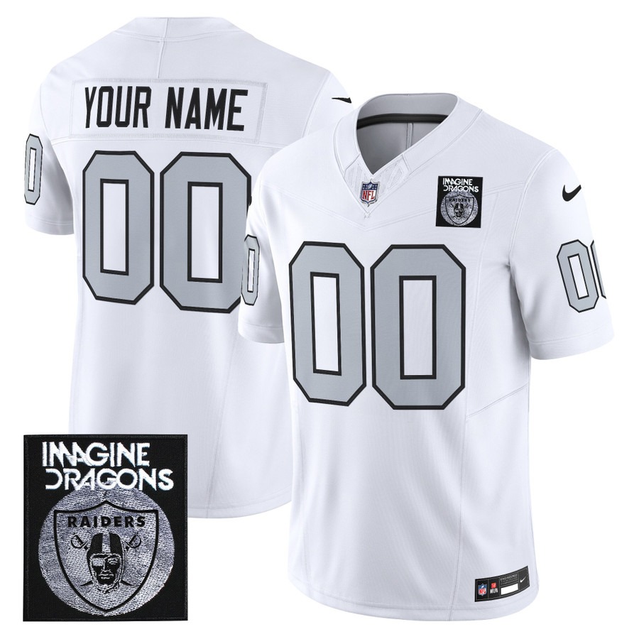 Imagine Dragons x Las Vegas Raiders Custom F.U.S.E. Vapor Limited Stitched Football Jersey White