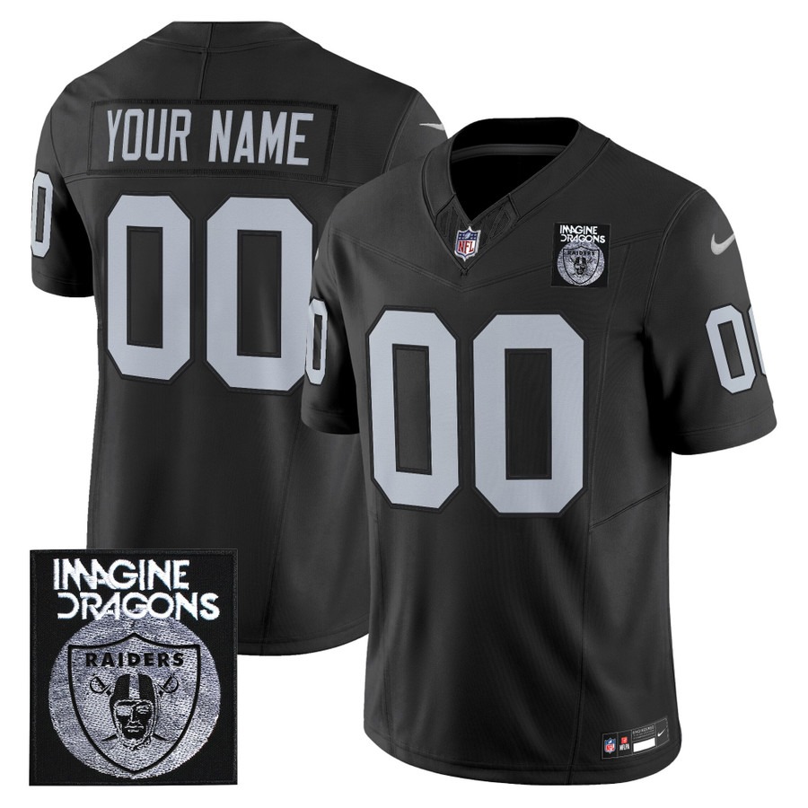 Imagine Dragons x Las Vegas Raiders Custom F.U.S.E. Vapor Limited Stitched Football Jersey Black