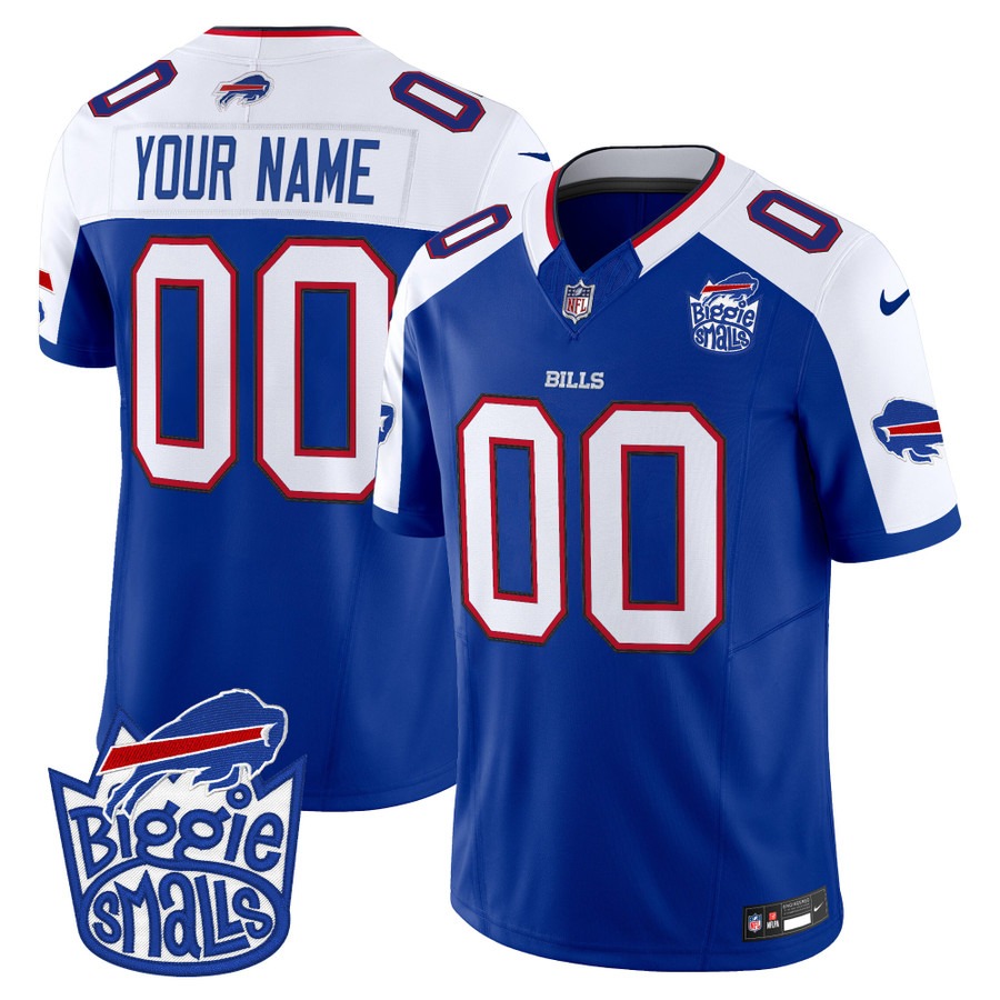 Biggie Smalls × Buffalo Bills Custom F.U.S.E. Vapor Limited Stitched Football Jersey Royal Alternate