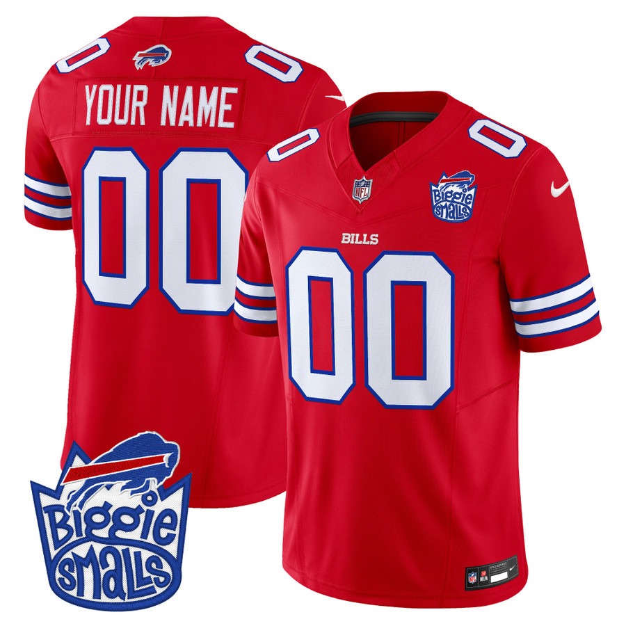 Biggie Smalls × Buffalo Bills Custom F.U.S.E. Vapor Limited Stitched Football Jersey Red