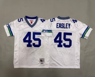 Youth Seattle Seahawks #45 Kenny Easley White 1984 Throwback Stitched Jersey