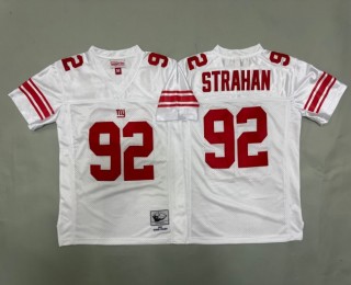 Youth New York Giants #92 Michael Strahan White 2007 Throwback Stitched Jersey