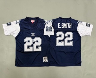 Youth Dallas Cowboys #22 Emmitt Smith Blue White 1995 Throwback Stitched Jersey