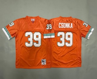 Youth Miami Dolphins #39 Larry Csonka Orange 1972 Throwback Stitched Jersey