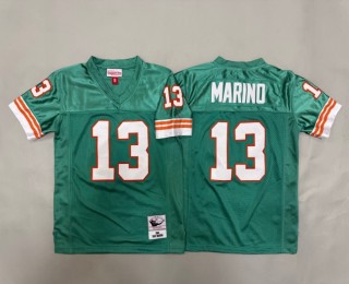 Youth Miami Dolphins #13 Dan Marino Aqua 1984 Throwback Stitched Jersey