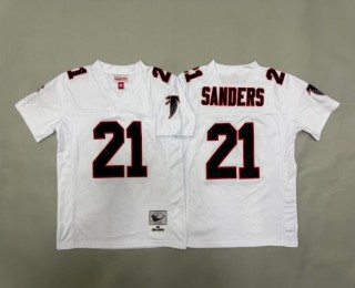 Youth Atlanta Falcons #21 Deion Sanders White 1992 Throwback Stitched Jersey