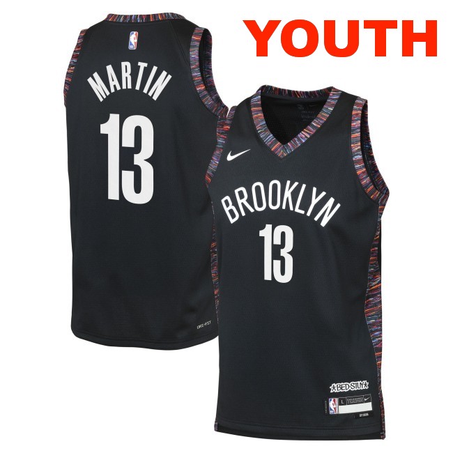 Youth Brooklyn Nets #13 Tyrese Martin Black 2025-26 City Edition Swingman Stitched Jersey